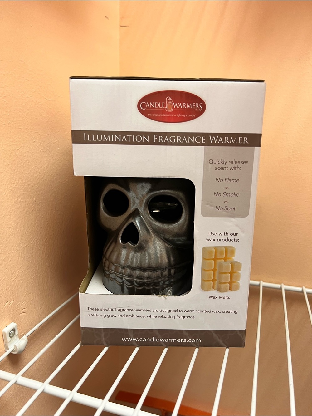 Skull Illumination Fragrance Warmer - Metallic Gray